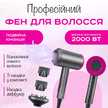 Іонний фен для волосся RETTER Ionic Hair Dryer 2000W (RT-17200)
