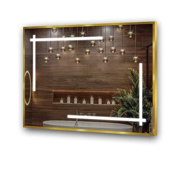 Зеркало TROYANA GOLD в алюминиевой раме с подсветкой LED (1000x800x30)