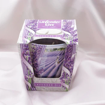 Свічка ароматизована в стакані Лавандова олія 30 годин горіння Bartek Candles