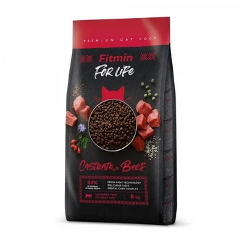 Сухой корм Fitmin cat For Life Castrate Beef для стерилизованных кошек с говядиной 8кг