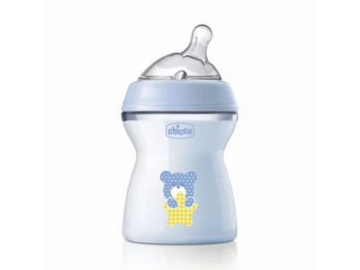 Бутылочка пластиковая Natural Feeling New, Chicco, 250 мл (голубая), 81323.20