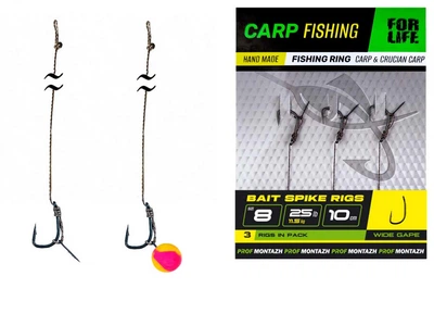 Проф Монтаж Карповий методний повідець з голкою Bait Spike Rigs (8кр/10см/25Lb/11,5кг) (3шт/пачка),PV17301