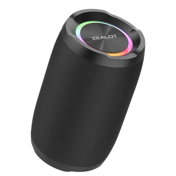 Портативная беспроводная колонка Zealot S49 IP67 Блютуз V5.0,звук в Hi-Fi качестве с глубокими басами,дополнена RGB подсветка Black