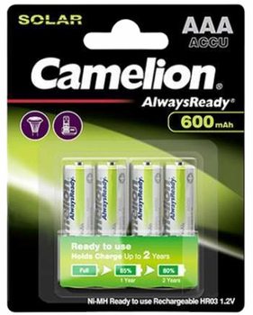 Акумулятори Camelion Always Ready AAA Micro 1.2 В 600 мАг 4 шт (17406403)