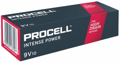 Alkaliczne baterie Duracell Procell Intense E-Block 9 V 6LR61 10 szt (5000394137097)
