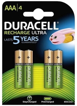Акумулятори Duracell AAA Micro 900 мАг 4 шт (5000394203822)