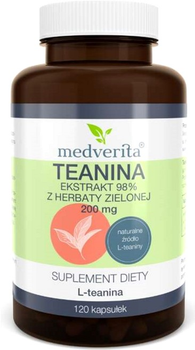 Suplement diety Medverita Teanina Ekstrakt z zielonej herbaty 120 caps (5900718340700)