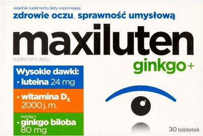 Дієтична добавка Aflofarm Maxiluten Ginkgo+ 30 таблеток (5902802703101)