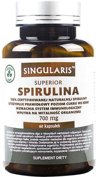 Дієтична добавка Singularis Superior Spirulina 60 капсул (5903263262220)