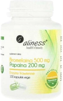 Дієтична добавка Aliness Bromelaina 500 мг Papaina 200 мг 100 капсул (5903242580031)