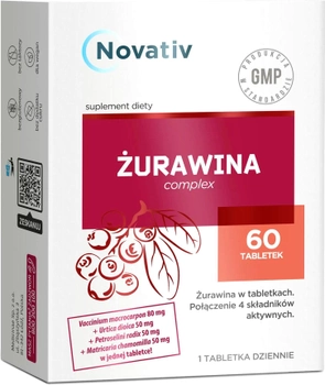 Дієтична добавка Novativ Журавлинний комплекс 60 таблеток (5908288961196)