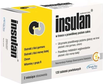 Дієтична добавка Novascon Insulan 120 таблеток (5903111410445)