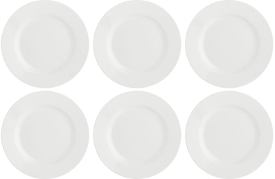 Zestaw talerzy do sałatek La Porcellana Bianca Essenziale z rantem 20 cm Biały 6 szt (P00420003F)