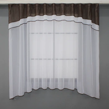 Кухонная гардина VR-Textil № 036к арка белый с венге 270х170 см (52-0785)