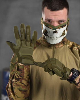 Армейские штурмовые полнопалые перчатки L олива (13426)
