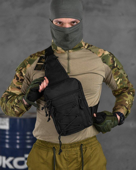 Тактическая патрульная сумка-слинг Silver Knight 1л однолямочная черная (85750)