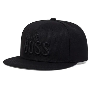 Кепка Снепбек логотип Iʼm Boss (Я Босс) с прямым козырьком Черный, Унисекс WUKE One size