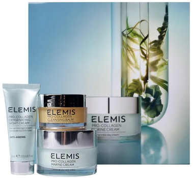 Zestaw do pielęgnacji twarzy Elemis VIP Pro-Collagen Krem na noc 15 ml + Morski krem 30 ml + Balsam oczyszczający 20 g (0641628582761)