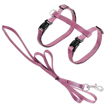 Шлея та повідець Flamingo Cat Harness and Leash Ziggi для котів, світло рожевий