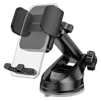 Автомобильный держатель Proove Crystal Clamp Plus Suction Type Car Mount на присоске зажим Черный