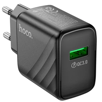 Зарядне мережеве Hoco CS21A USB 18W/3A QC3.0 адаптер швидка зарядка для телефона/смартфона/пристроїв Чорний