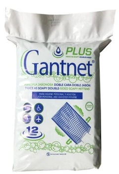 Рукавичка для миття тіла Gantnet Plus просочений з обох боків 12 шт (8437008551722)