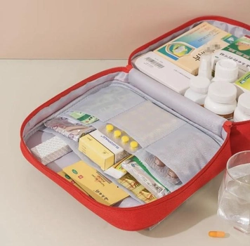 Аптечка, сумка-органайзер для медикаментів Велика 26x21см Червоний ( код: IBH054R )