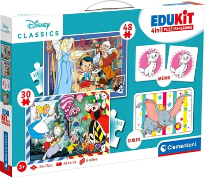 Набір пазлів і настільних ігор Clementoni Disney Clasics Edukit 4 в 1 (8005125182909)