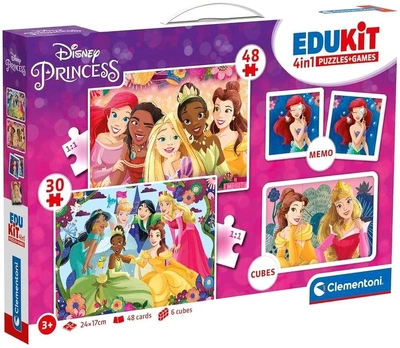 Набір пазлів і настільних ігор Clementoni Disney Princes Edukit 4 в 1 (8005125182978)