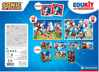 Zestaw puzzli i gier planszowych Clementoni Disney Sonic Edukit 4 w 1 (8005125183180)