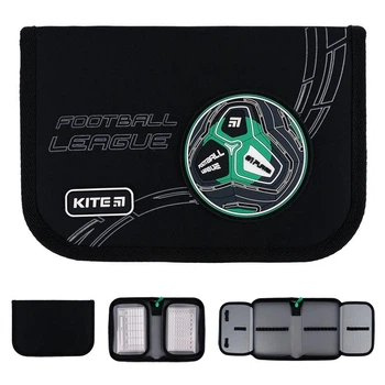 Пенал Kite 1 від., 2 відв., без наповнення Football K24-622-6 20x14x3,9