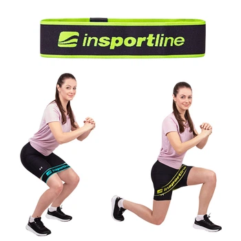 Лента-эспандер inSPORTline Hiplop S черно-зеленая, низкое сопротивление, нейлон, длина 60 см, сопротивление 13 кг, вес 30 г(ISL_89A1319B58AD)