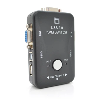 2-портовый KVM свитч поддержка USB управление двумя компьютерами с одной клавиатуры и мыши