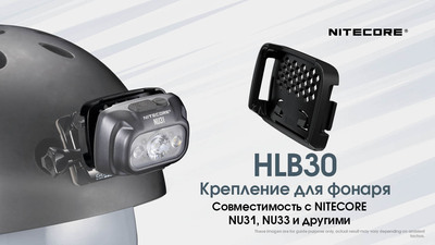 Крепление на шлем Nitecore HLB30 + HMB1 TAC (для фонарей NU31, NU33), комплект