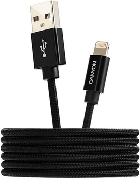 Kabel Canyon Lightning — USB MFI 0.96 m Black (CNS-MFIC3B)