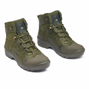 Берці літні тактичні черевики PAV 501 олива хакі шкіряні сітка Fee Air 45
