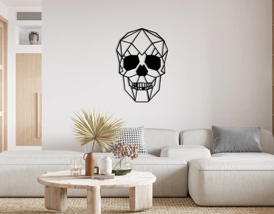 Декоративне панно на стіну з дерева Upwood Decor Череп Scull 85.8 х 60 см black