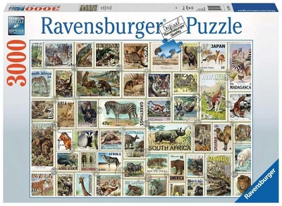 Puzzle Ravensburger Tierbriefmarken 17079 3000 elementów (4005556170791)