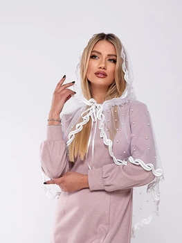 Накидка палантин для храма Family Tradition из фатина 90х90 см белый Бесконечность