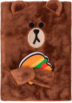 Пухнастий блокнот YES Line Friends Brown 165 х 130 80 аркушів Лінія (151745)
