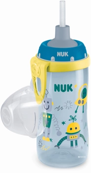 Kubek Nuk First Choice Flexi Cup z silikonową słomką 300 ml Turkusowo-żółty (4008600400448)