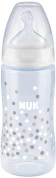 Butelka do karmienia Nuk First Choice Plus z silikonowym smoczkiem 300 ml Beżowa (4008600400530)