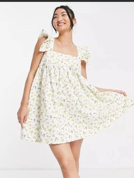 Сукня джинсова Babydoll Asos жіноча S/M біле
