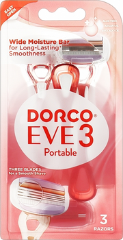 Бритва одноразова для жінок з 3 лезами, 3 шт., блістер - Dorco Eve 3 Portable 3шт (916420-135807)