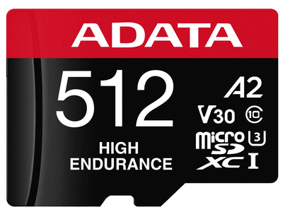 Карта памяти ADATA High Endurance MicroSDXC UHS-I 512GB (AUSDX512GUI3V30SHA2-RA1)