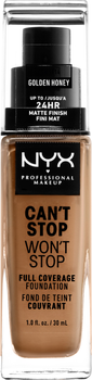 Podkład w płynie NYX Professional Makeup Can't Stop Won't Stop Full Coverage Foundation 14 Golden Honey 30 ml (800897157319)