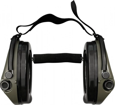 Активні навушники для стрільби Sordin Supreme Pro-X Neckband Olive із заднім тримачем під шолом