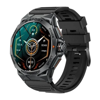 Смарт годинник Airplus K62 Black (тонометр, пульсоксиметр, дзвінки) AMOLED екран, 2 ремінці.