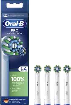 Końcówki do szczoteczki elektrycznej Oral-B Pro Cross Action, 4 szt. białe (8006540847770)
