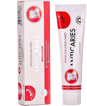 Зубна паста "Антикарієс" - Bioton Cosmetics Anticarres Toothpaste With Fluor 100ml (419841-53160)